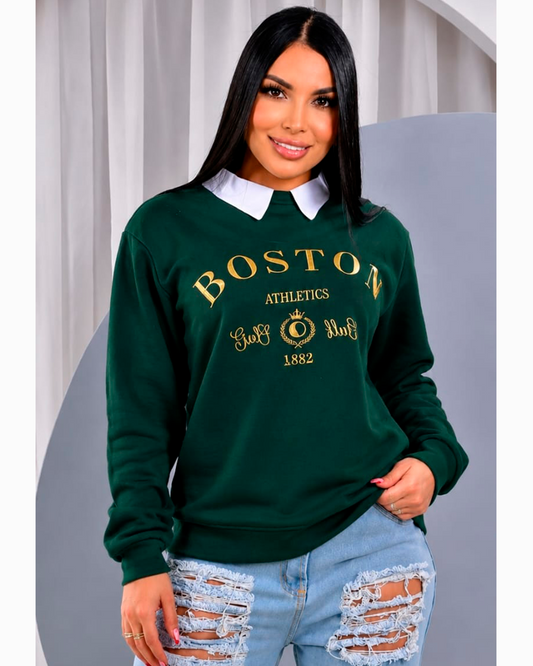 Buzo Estampado cuello polo