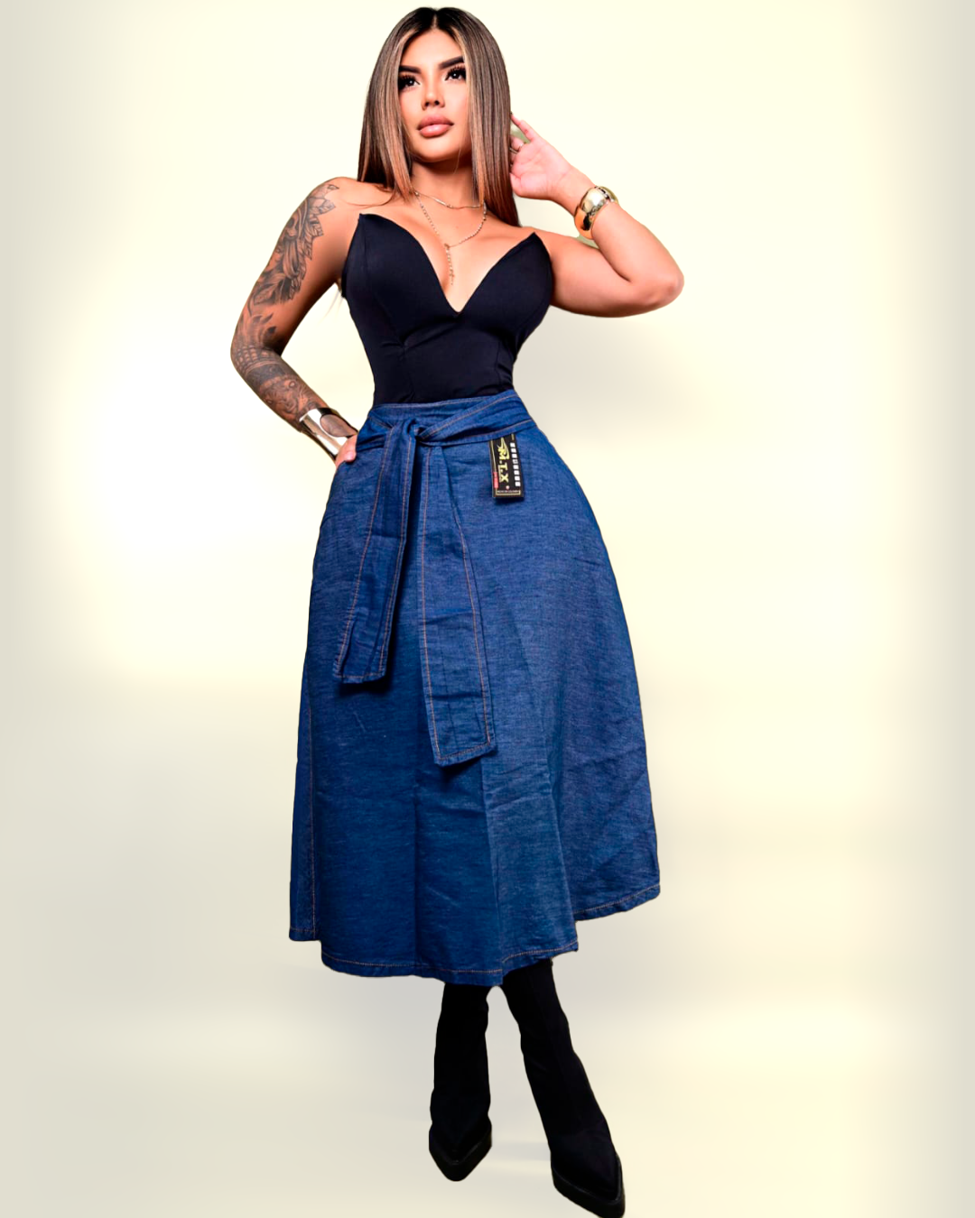 Falda Denim Larga