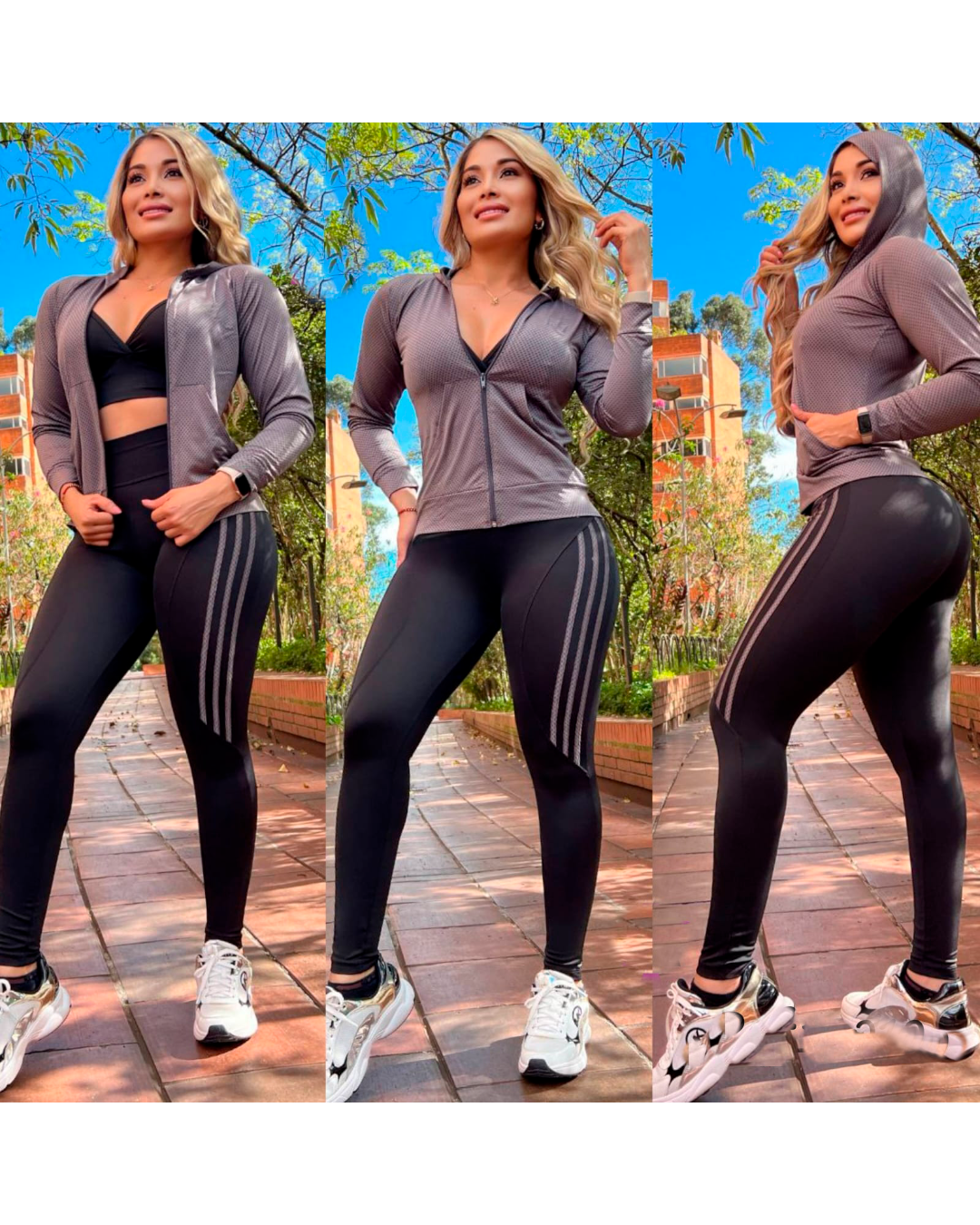 Conjunto Deportivo Chaqueta con Capota y Leggings