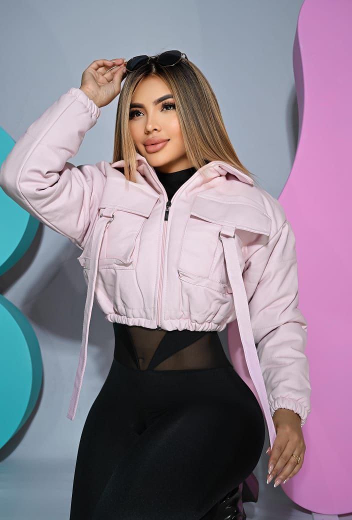Chaqueta Crop Semicuero