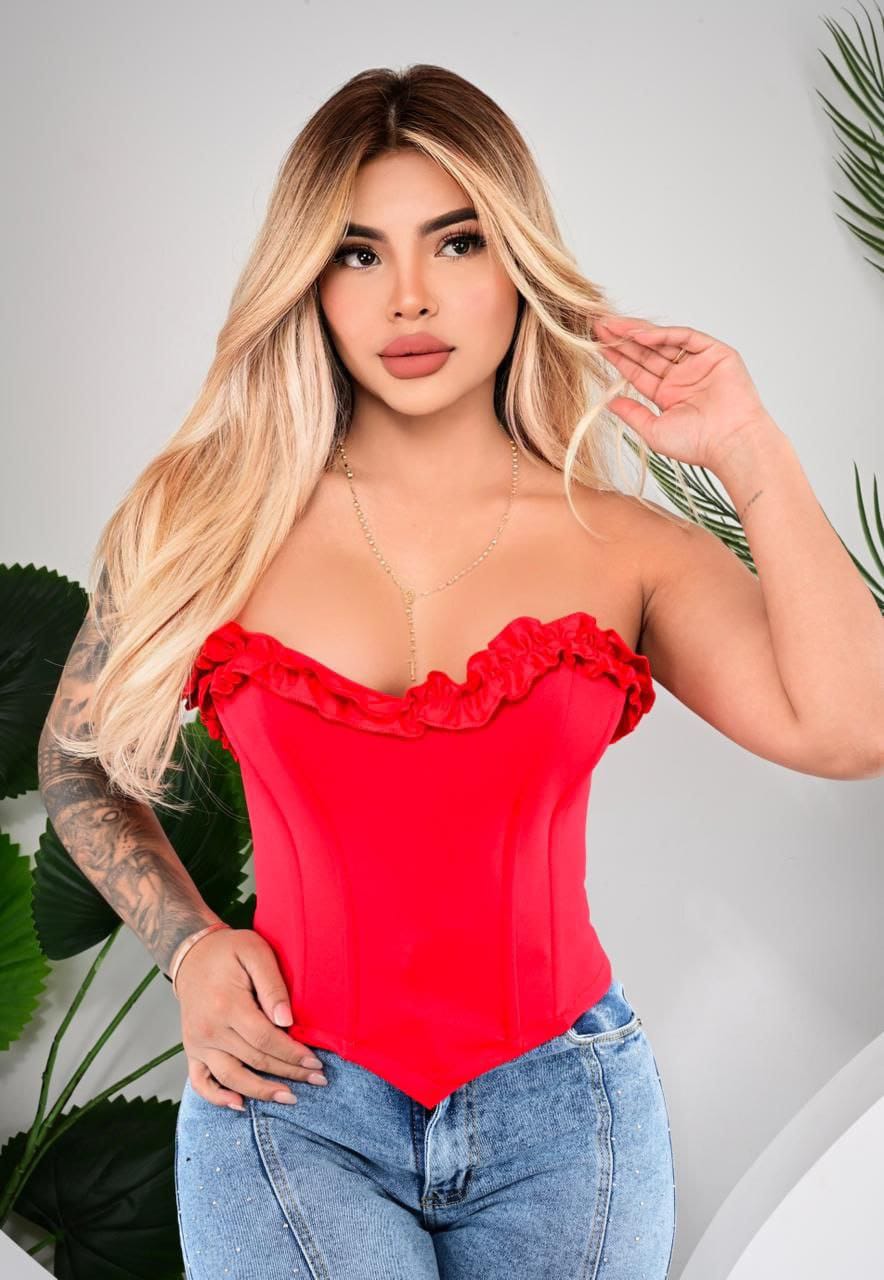 Corset "Luv" Strapless con Ruffles