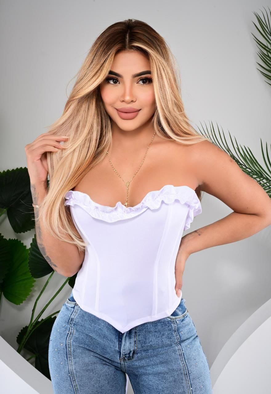 Corset "Luv" Strapless con Ruffles