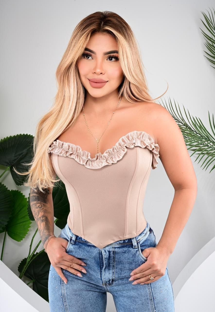 Corset "Luv" Strapless con Ruffles