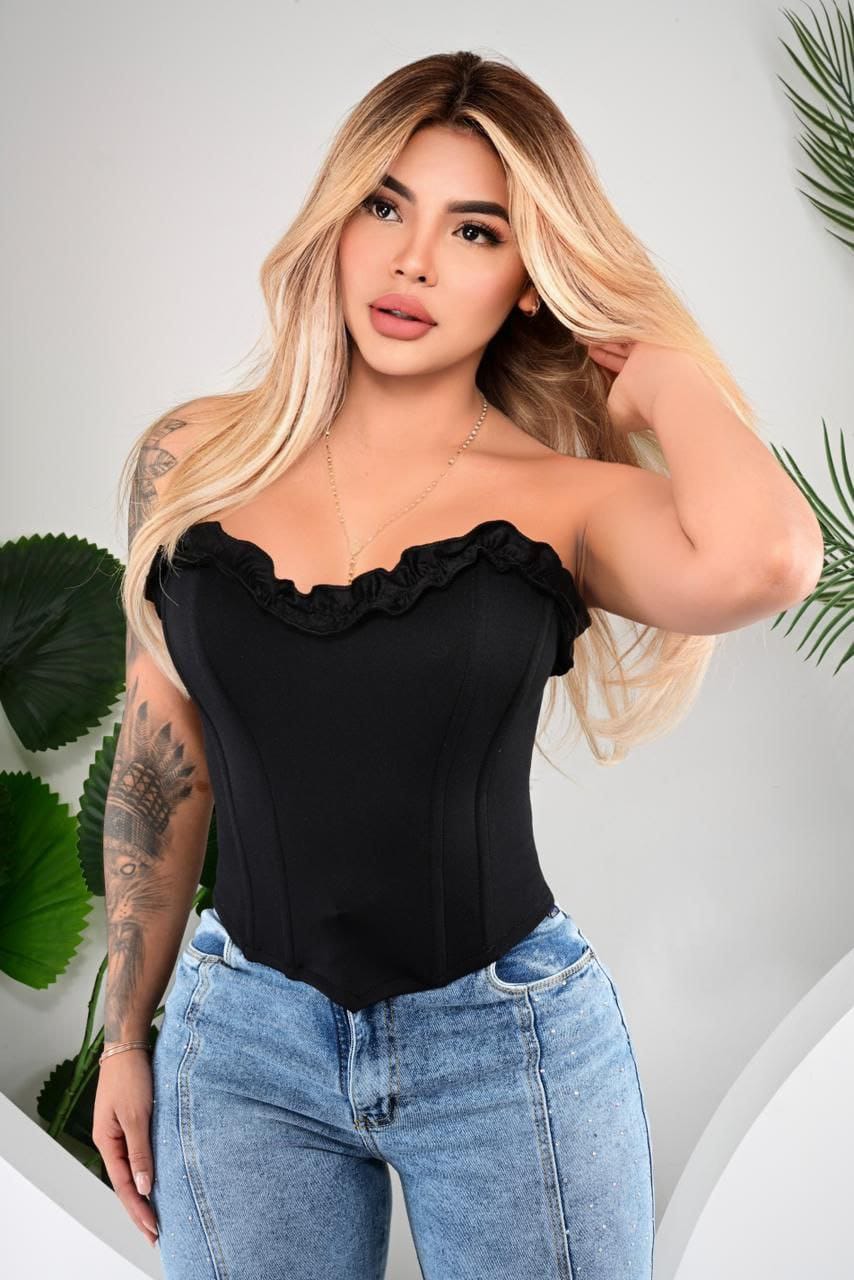 Corset "Luv" Strapless con Ruffles