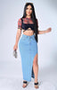 Falda en Jeans con Abertura Latera