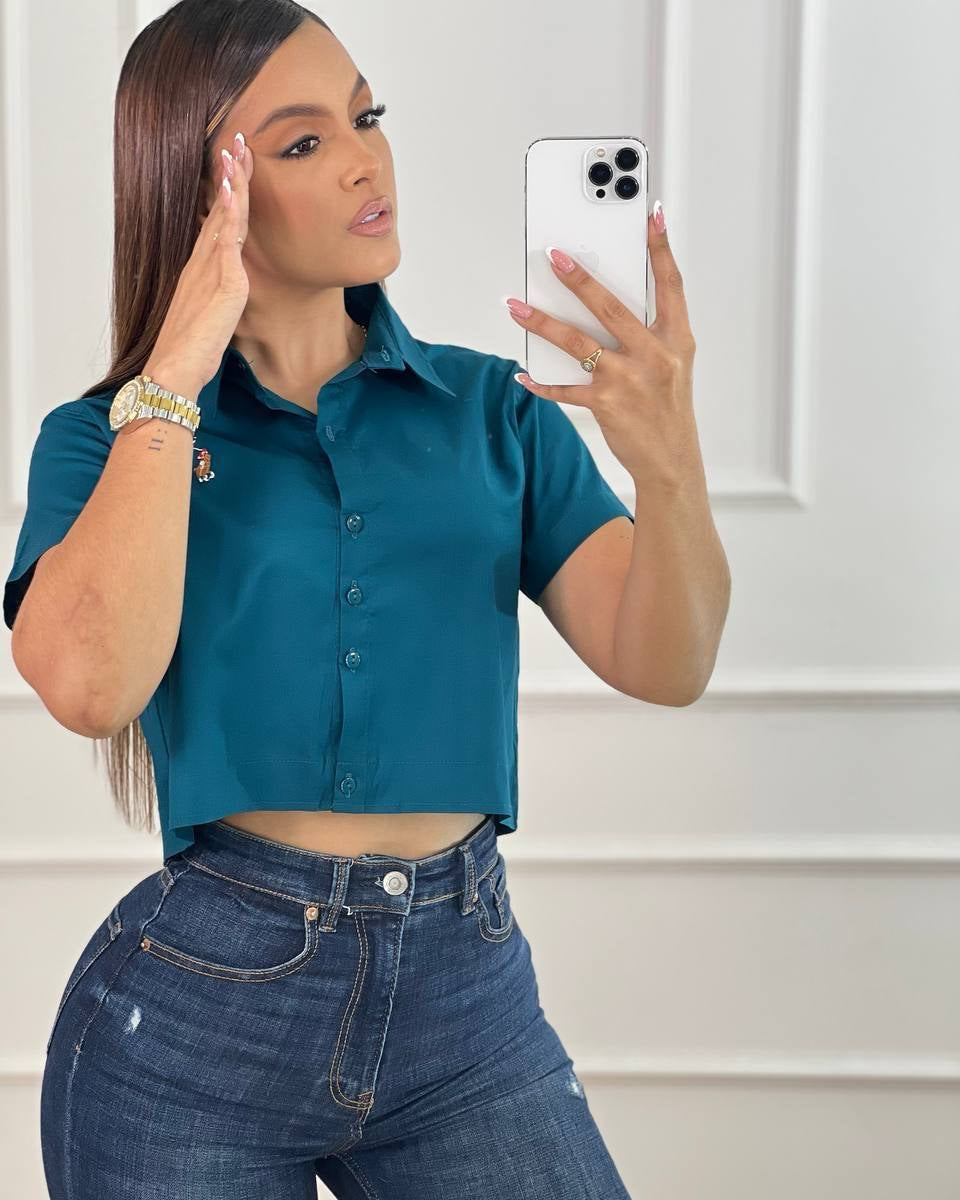 Blusa Crop Top Elegante para Mujer