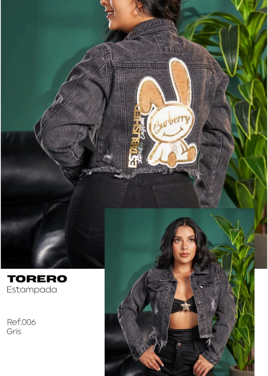 Chaqueta Jean Estampada
