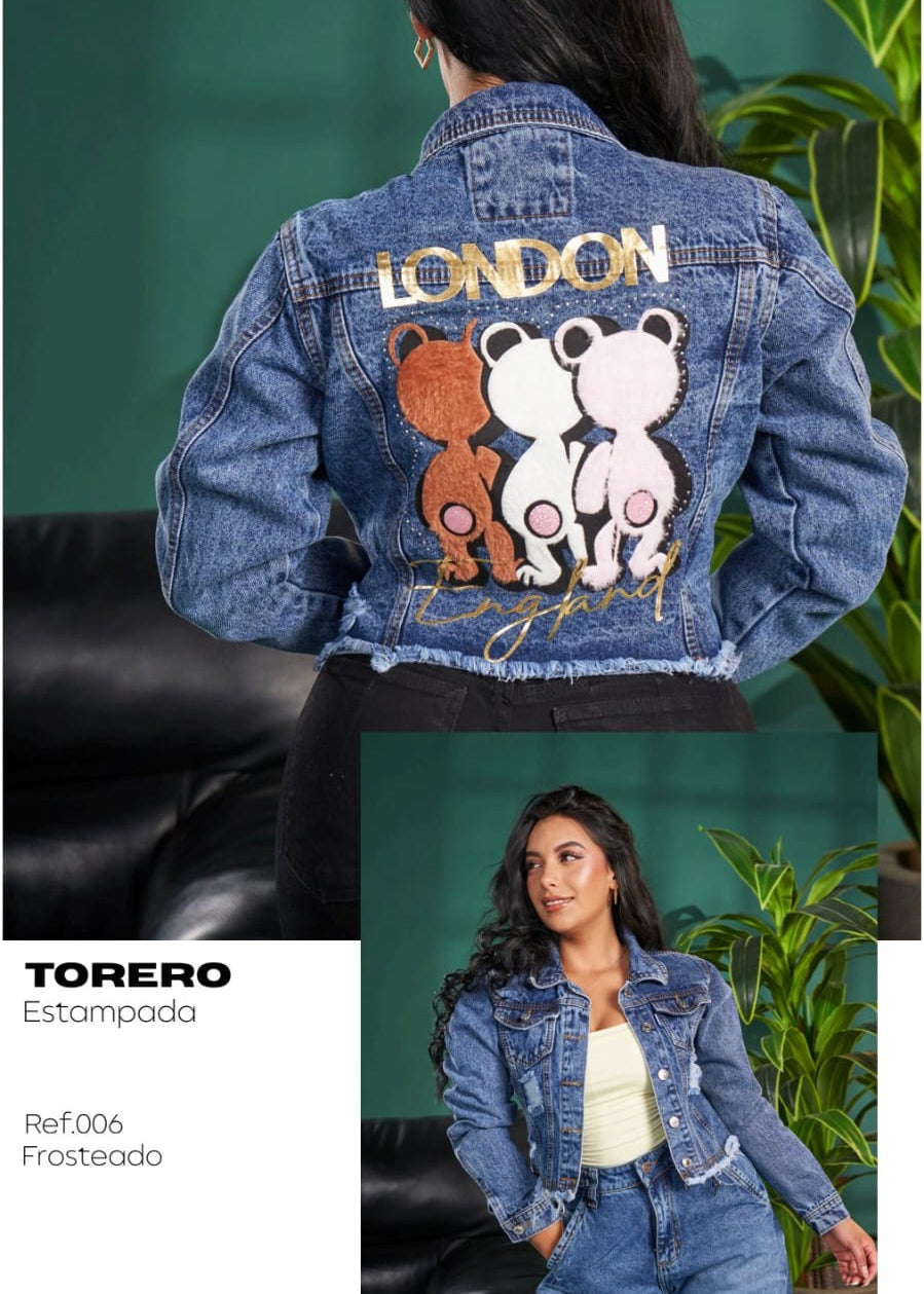 Chaqueta Jean Estampada