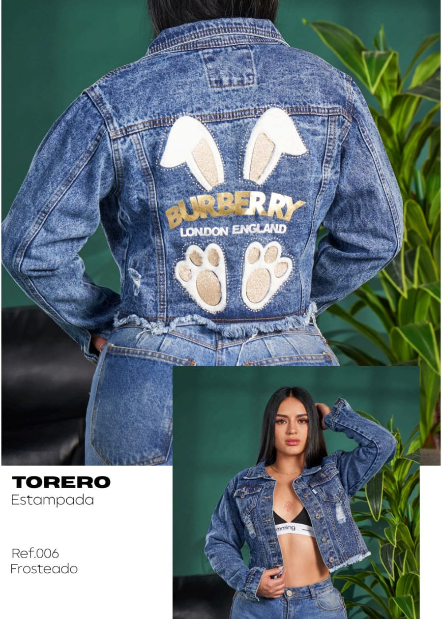 Chaqueta Jean Estampada
