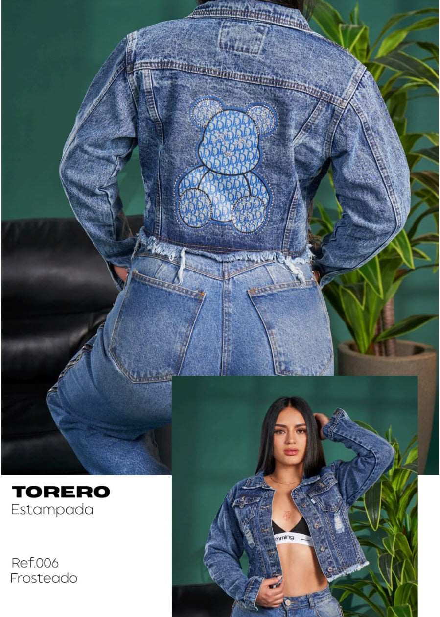 Chaqueta Jean Estampada