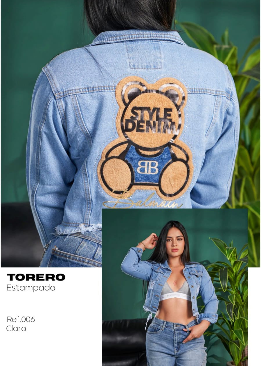 Chaqueta Jean Estampada