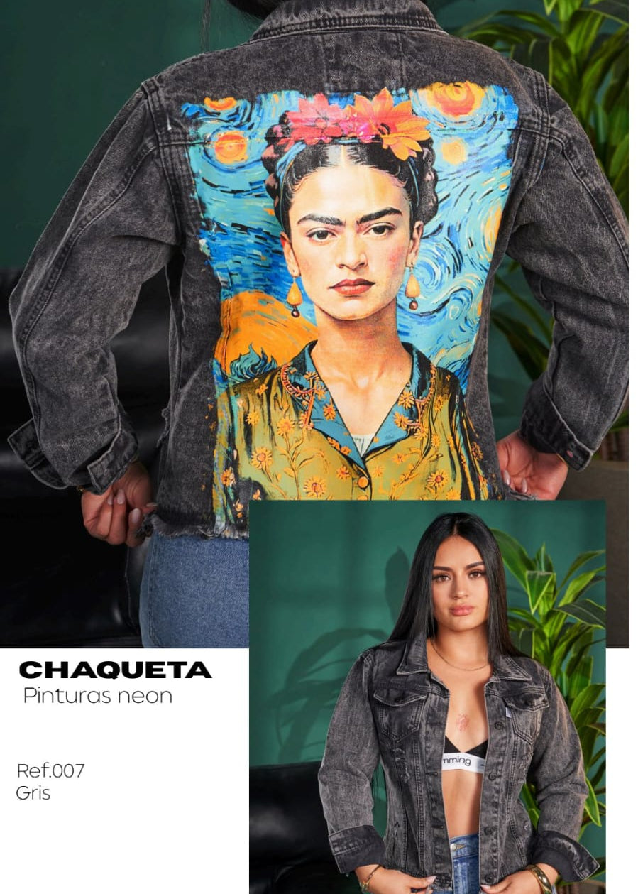 Chaqueta Jean Estampada