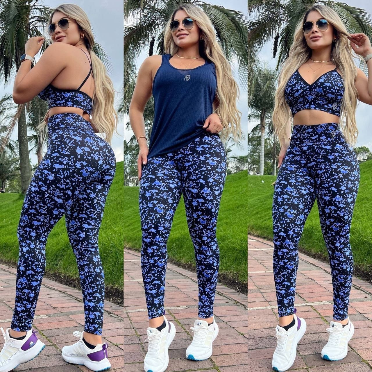 Conjunto Deportivo 3 Piezas Mujer Legging Cintura Alta