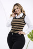 Blusa Dos En Uno Chaleco Tejido Con Camisa Manga Larga