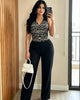 Conjunto Chaleco Bordado y Pantalón Wide Leg