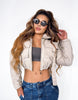 Chaqueta Crop Semicuero