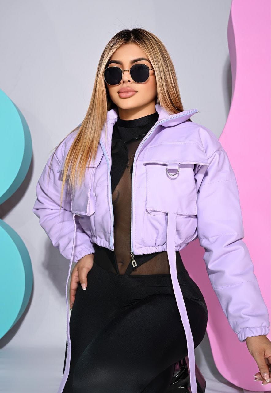 Chaqueta Crop Semicuero