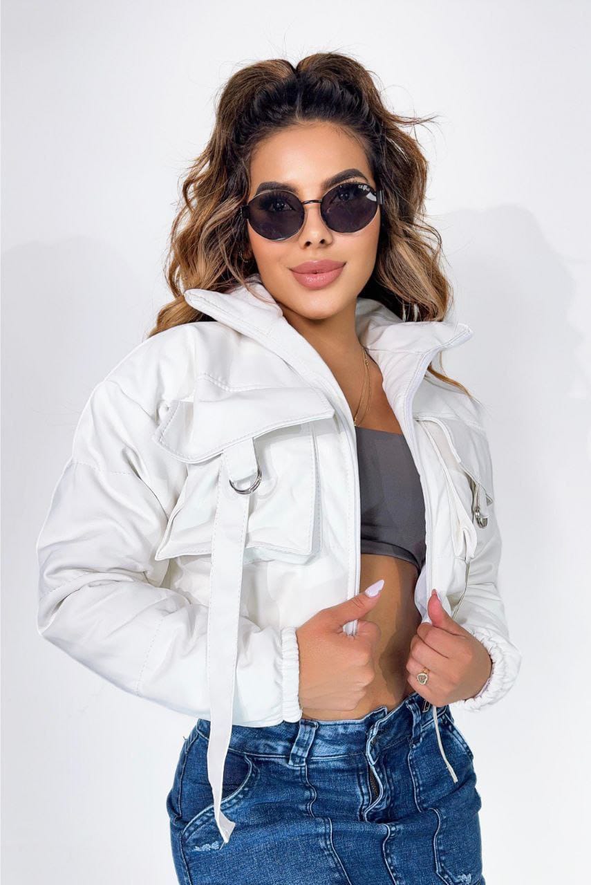 Chaqueta Crop Semicuero