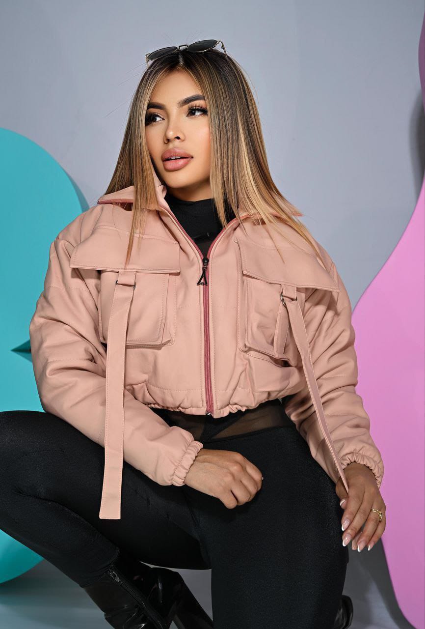 Chaqueta Crop Semicuero