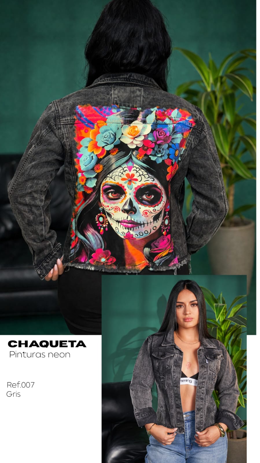 Chaqueta Jean Estampada