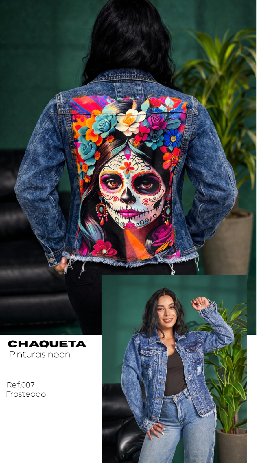 Chaqueta Jean Estampada