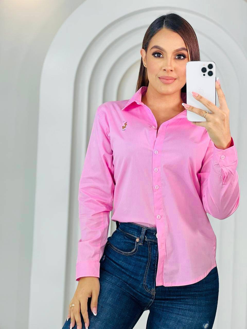 Camisa Elegante Mujer Manga Larga