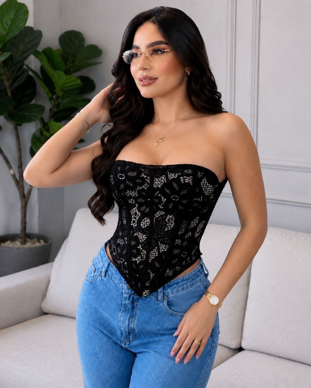 Corset "Luv" Strapless con Ruffles