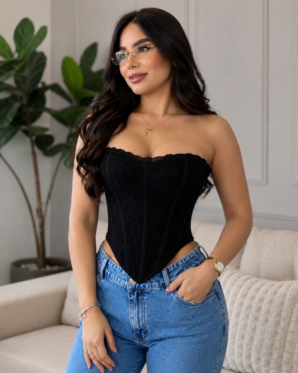 Corset "Luv" Strapless con Ruffles