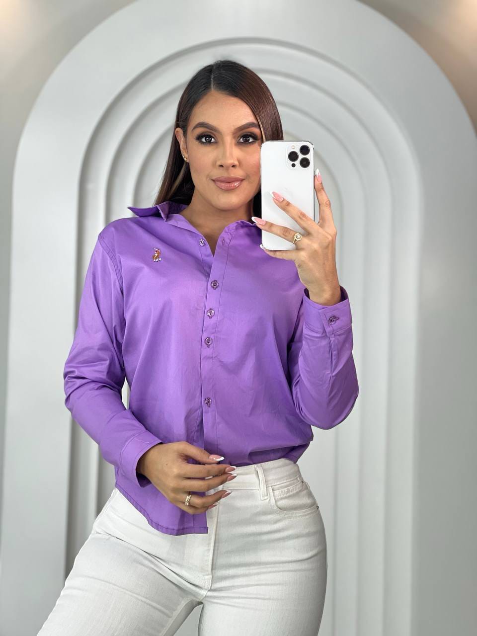 Camisa Elegante Mujer Manga Larga