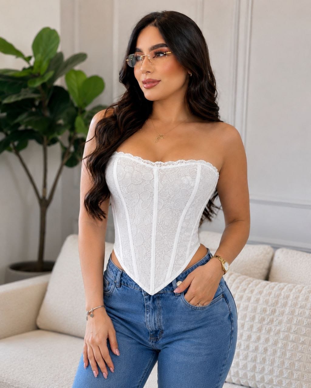 Corset "Luv" Strapless con Ruffles