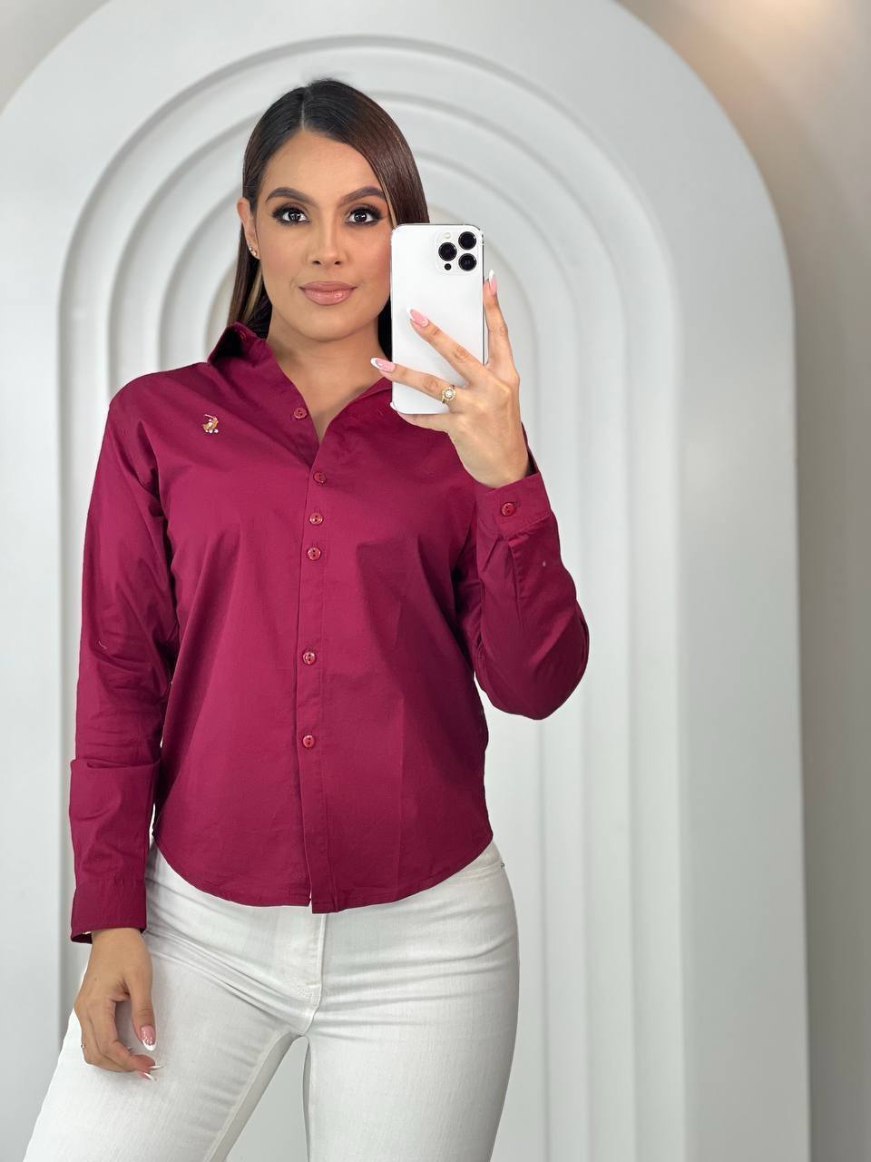Camisa Elegante Mujer Manga Larga
