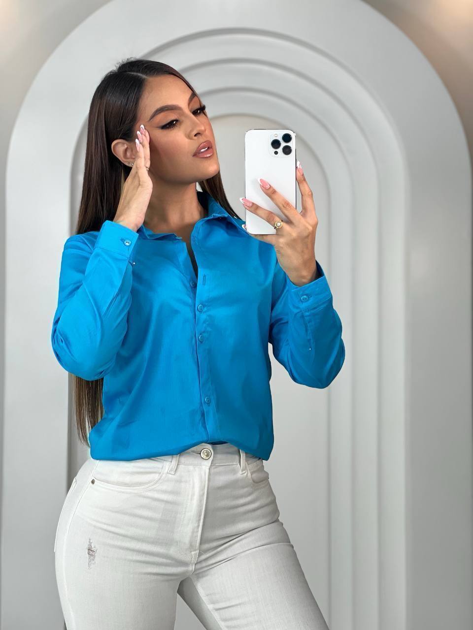 Camisa Elegante Mujer Manga Larga