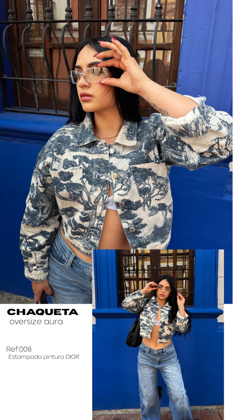 Chaqueta Jean Estampada