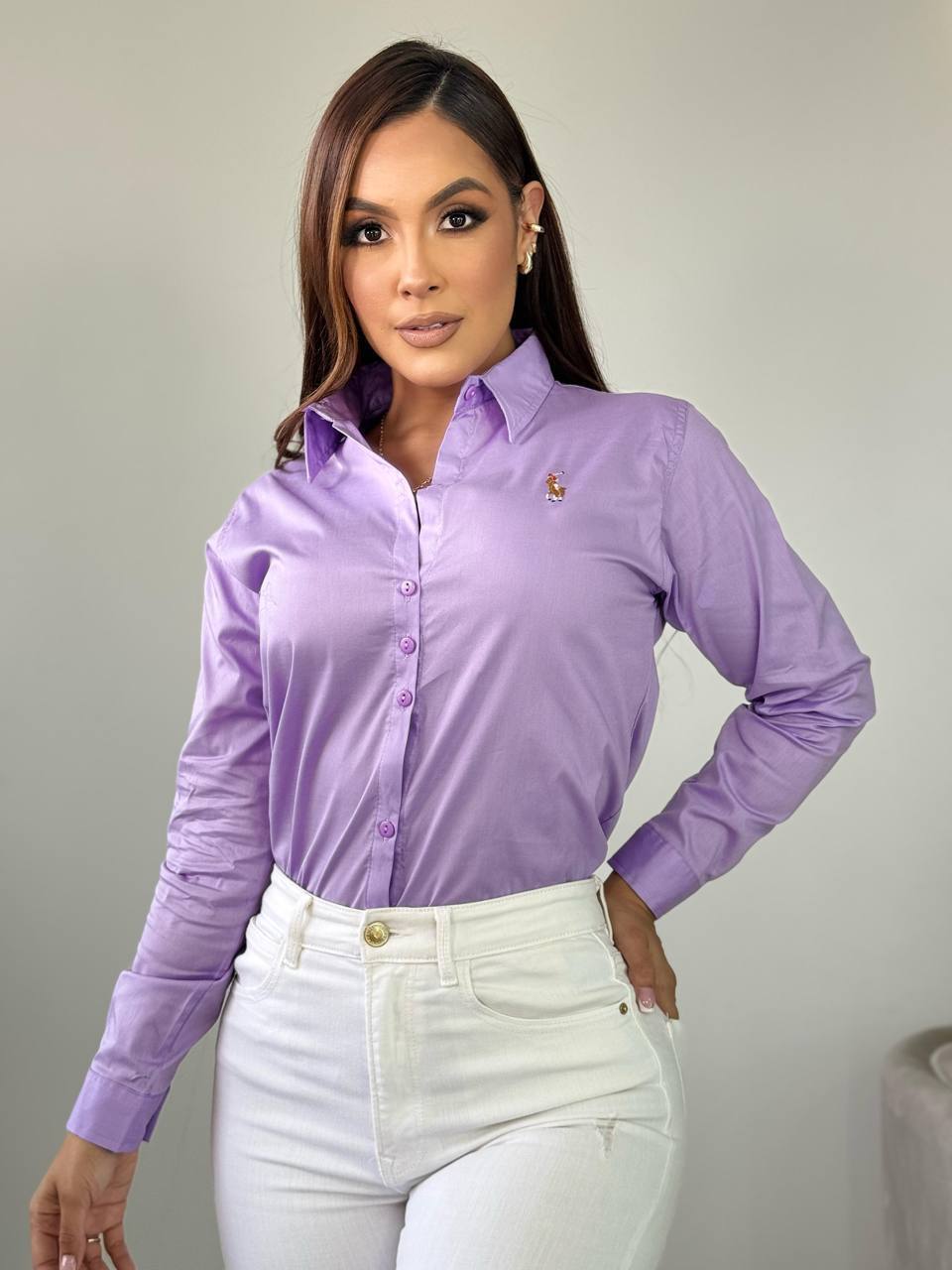 Camisa Elegante Mujer Manga Larga