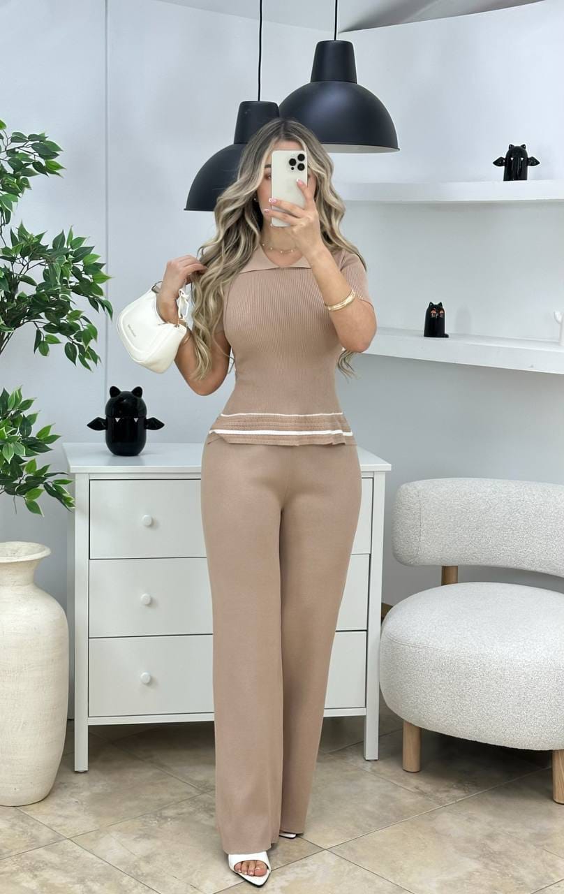 Conjunto 2 Piezas Pantalón Palazzo Tiro Alto + buzo